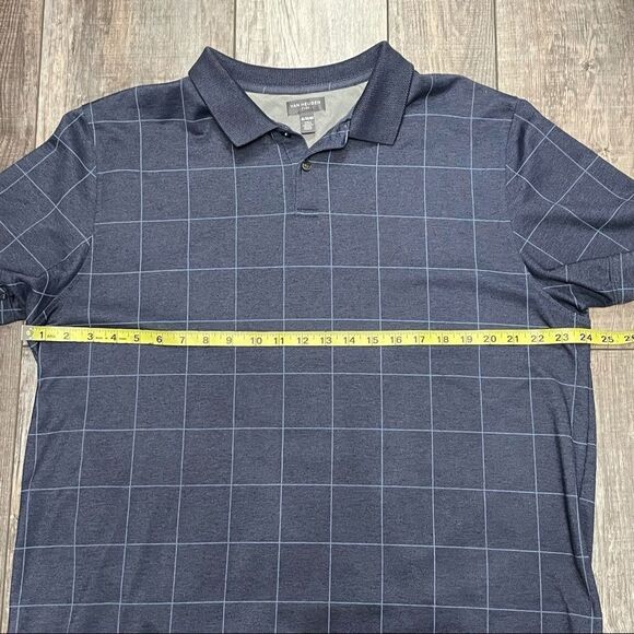 Van Heusen Navy Blue Checkered Polo Shirt Size XL - Picture 4 of 7